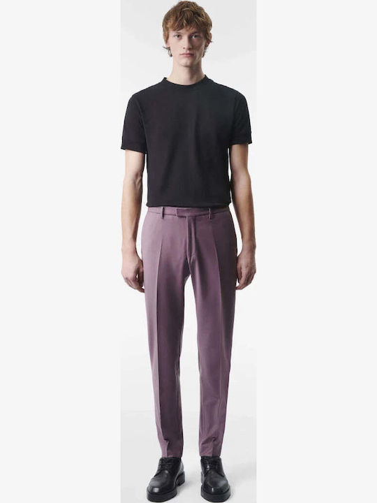 Trousers Suit Elastic in Slim Fit Purple