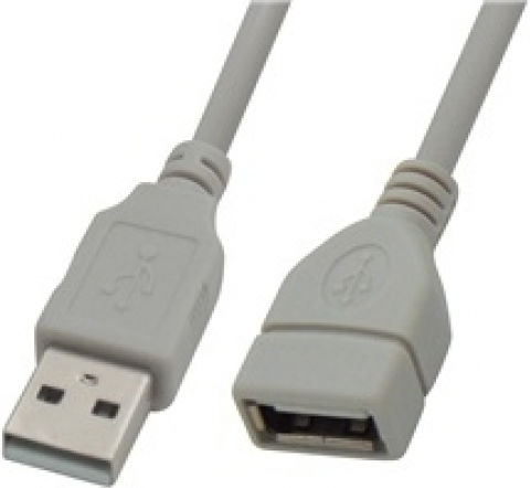 USB 2.0 Cablu USB-A - USB-A female Gri 1.8m 04.001.0448