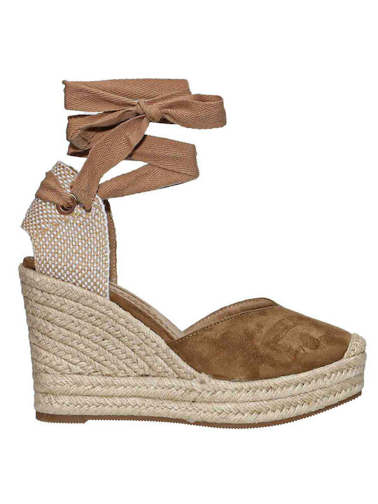 Corina Women's Suede Platform Espadrilles Tabac Brown