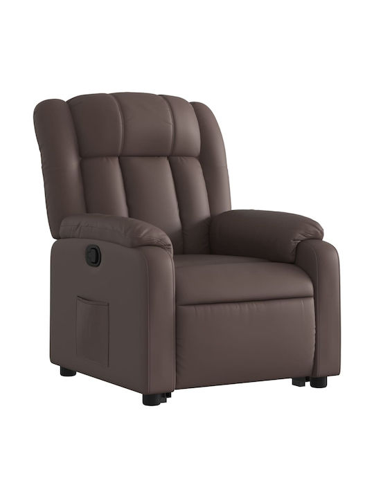 Relax Armchair Massage with Footstool from Leatherette Glass. Coffee 78x92x98cm
