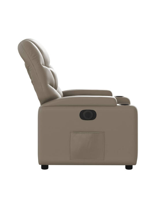 Relax Armchair with Footstool from Leatherette Cappuccino 74x89x100cm