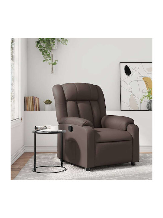 Relaxsessel mit Fußhocker aus Kunstleder Coffee 78x92x98cm