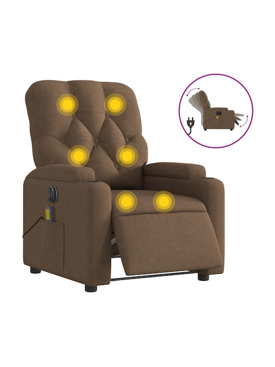Πολυθρόνα Relax Massage με Υποπόδιο Καφέ 74x86.5x93.5cm