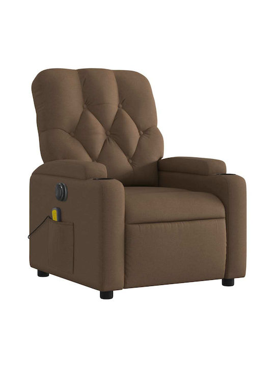 Πολυθρόνα Relax Massage με Υποπόδιο Καφέ 74x86.5x93.5cm