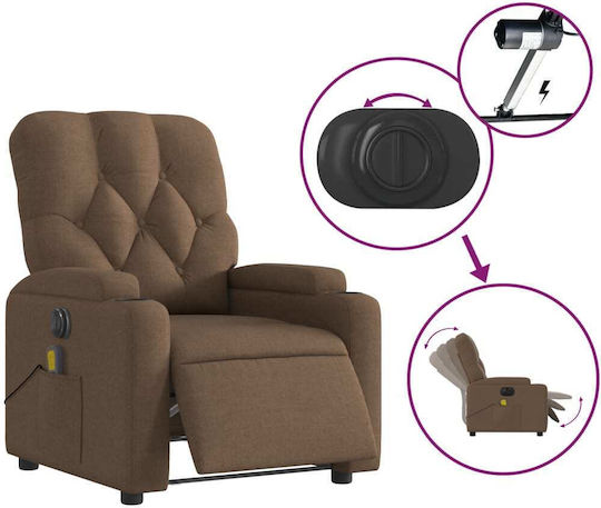 Relaxsessel Friseurwaschbecken mit Fußhocker Coffee 74x86.5x93.5cm