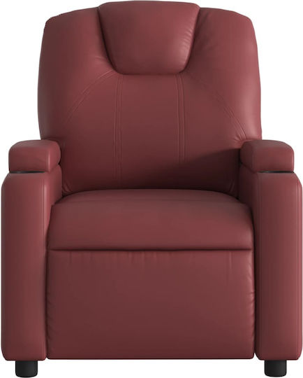 Relax Armchair with Footstool from Leatherette Bordeaux 74x88x97cm