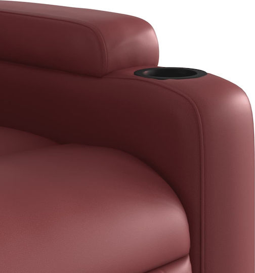 Relax Armchair with Footstool from Leatherette Bordeaux 74x88x97cm
