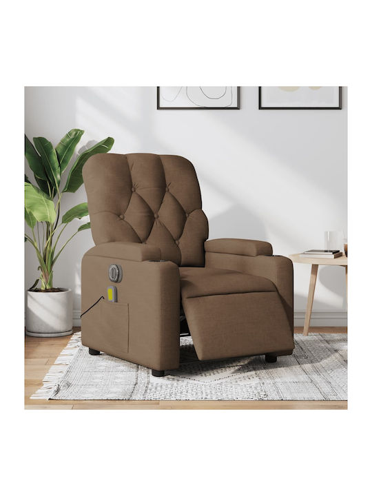 Πολυθρόνα Relax Massage με Υποπόδιο Καφέ 74x86.5x93.5cm