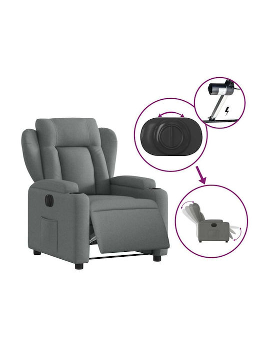 Relax Armchair with Footstool Dark Grey 77x94.5x100cm