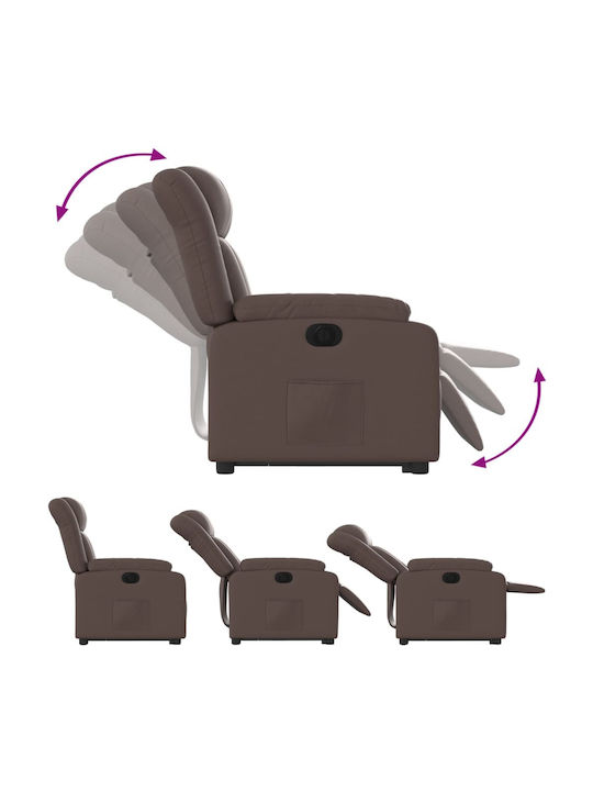 Relax Armchair with Footstool from Leatherette Synthetic Leather 78x92x98cm