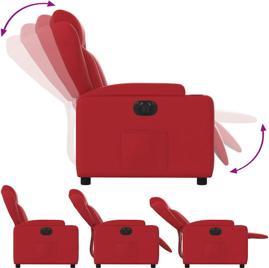 Relaxsessel mit Fußhocker aus Kunstleder Red 77x94.5x100cm
