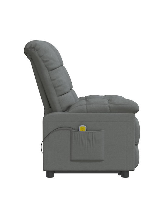 Relax Armchair Massage with Footstool Dark Grey 74x99x102cm