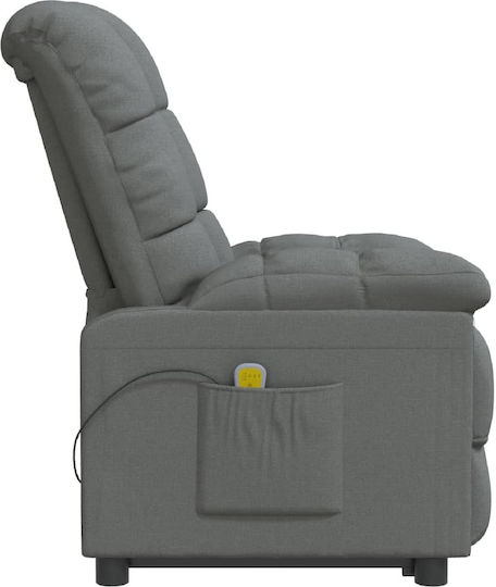 Πολυθρόνα Relax Massage με Υποπόδιο Σκούρο Γκρι 74x99x102cm