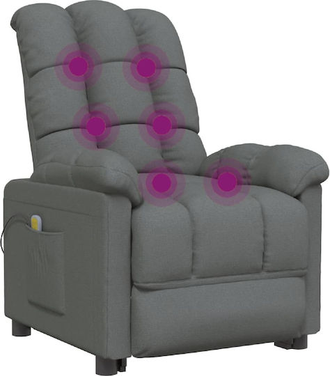 Πολυθρόνα Relax Massage με Υποπόδιο Σκούρο Γκρι 74x99x102cm