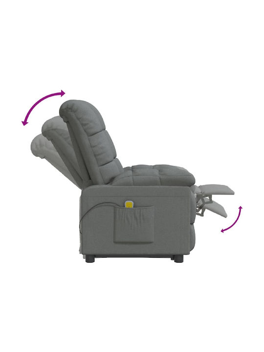 Relax Armchair Massage with Footstool Dark Grey 74x99x102cm