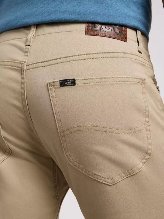 Trousers Elastic in Slim Fit Beige