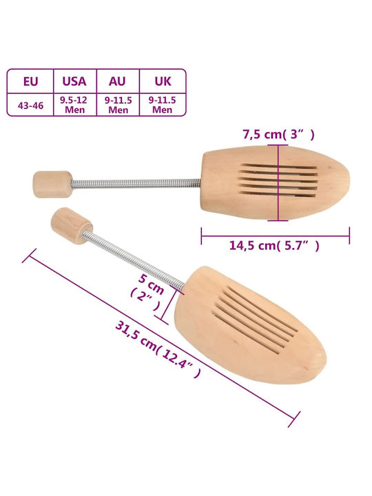 vidaXL Shoe Stretcher for Leather Shoes 5cm