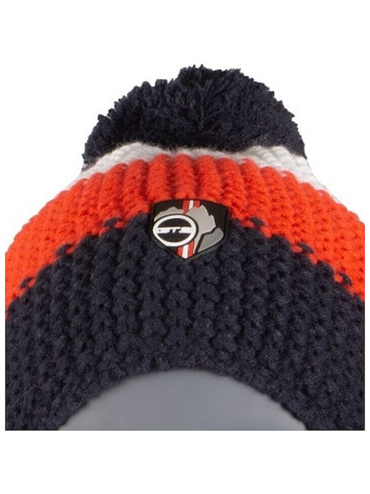 GTS Moda Italia Pom Pom Beanie Unisex Σκούφος Πλεκτός σε Κόκκινο χρώμα