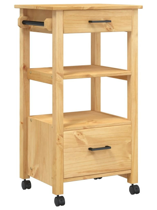 vidaXL Ραφιέρα Κουζίνας Ξύλινη 2 Θέσεων Ροζ 48x40x90cm