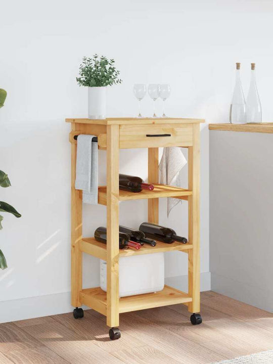 vidaXL Ραφιέρα Κουζίνας Ξύλινη 3 Θέσεων Ροζ 48x40x90cm