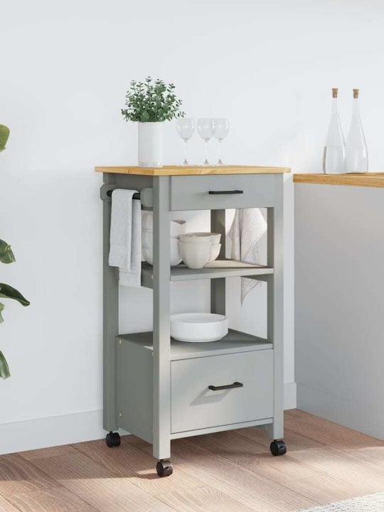 vidaXL Ραφιέρα Κουζίνας Ξύλινη 4 Θέσεων Ροζ 48x40x90cm