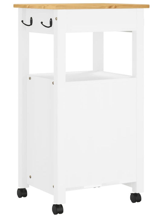 vidaXL Кухненски Стелаж Дървен 2 Позиции Розов 48x40x90см