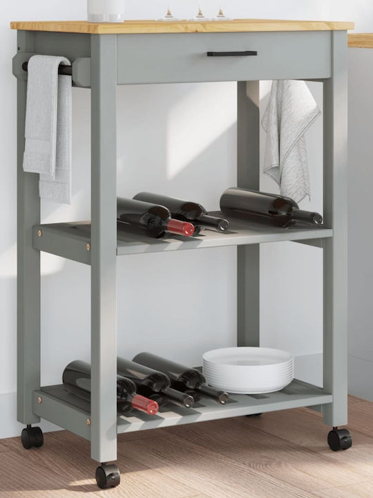 vidaXL Wooden Kitchen Rack 3 Tiers Pink 60x40x90cm