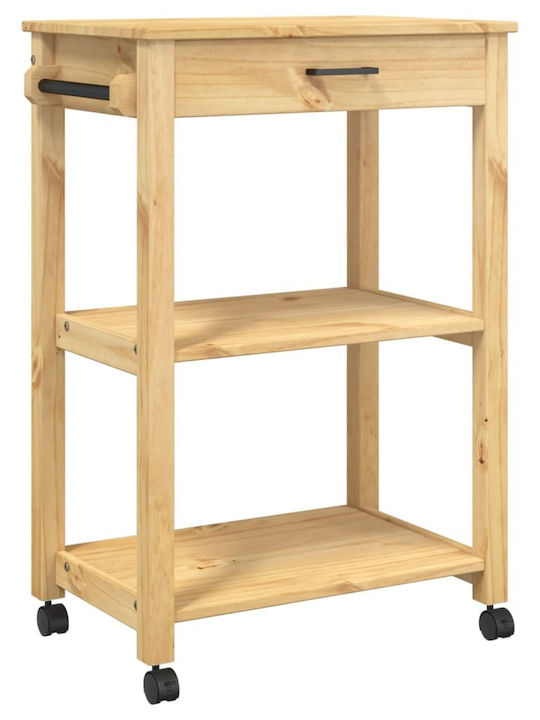 vidaXL Wooden Kitchen Rack 3 Tiers Pink 60x40x90cm