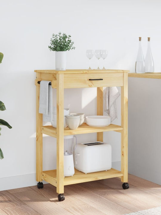 vidaXL Wooden Kitchen Rack 3 Tiers Pink 60x40x90cm
