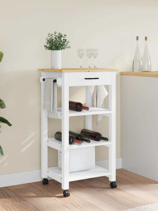 vidaXL Ραφιέρα Κουζίνας Ξύλινη 4 Θέσεων Ροζ 48x40x90cm