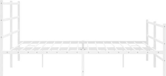 King Size Metallbett Weiß mit Lattenrost für Matratze 193x203cm