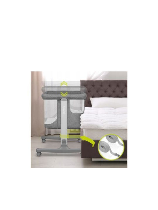 Lionelo Cradle Aurora with Mattress, Side Opening, and Wheels Beige Sand