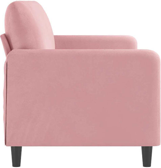 Dreisitzer Samt-Rosa Sofa 198x77x80 cm