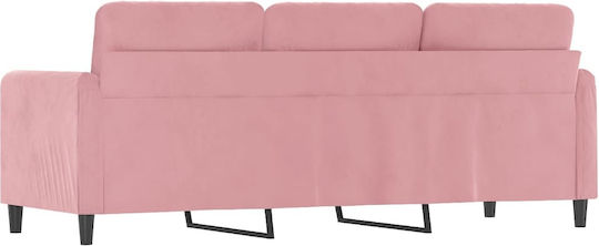 Dreisitzer Samt-Rosa Sofa 198x77x80 cm