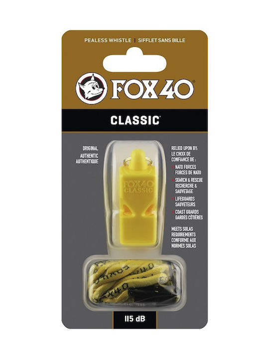 Fox40 Classic Safety Referees / Coaches Whistle with Cord