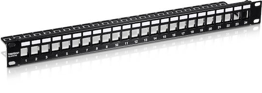 Trendnet Patch Panel Shielded for Rack 1U 19 24 Sockets cat6 Black