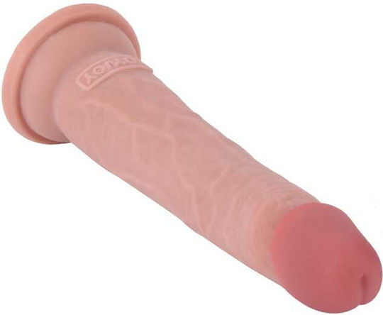 Get Real Deluxe Dual Dildo realist Cu ventuză Flesh 18cm