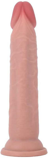Get Real Deluxe Dual Dildo realist Cu ventuză Flesh 18cm
