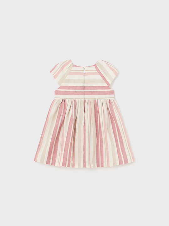 Mayoral Παιδικό Φόρεμα Ριγέ Ροζ