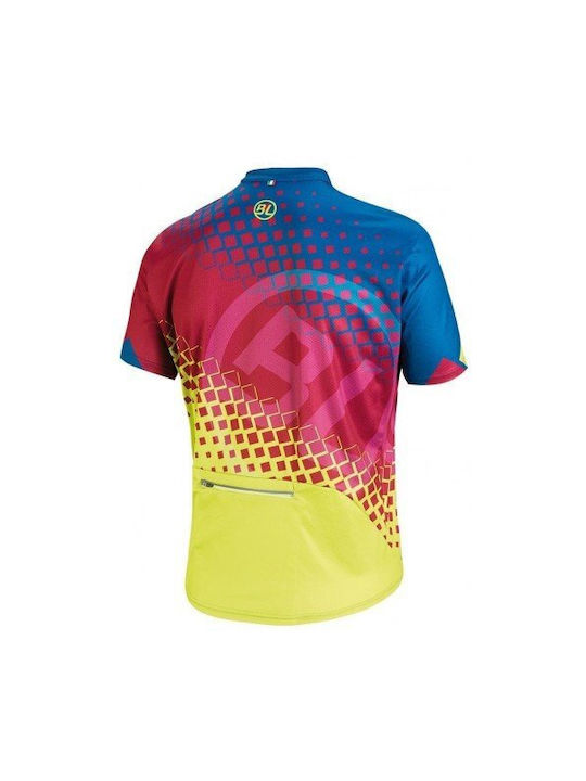 Bicycle Line Azimut Bărbați Mâneci scurte Tricou de ciclism Albastru/Fucsia