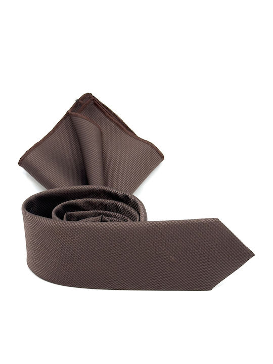 Legend Accessories Set de Cravată pentru Bărbați Monocromie în Culorea Maro