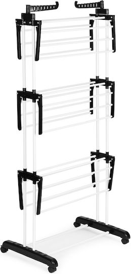 Modernhome Klappbarer Kleiderständer Boden Metallisch mit Rädern 73x50cm
