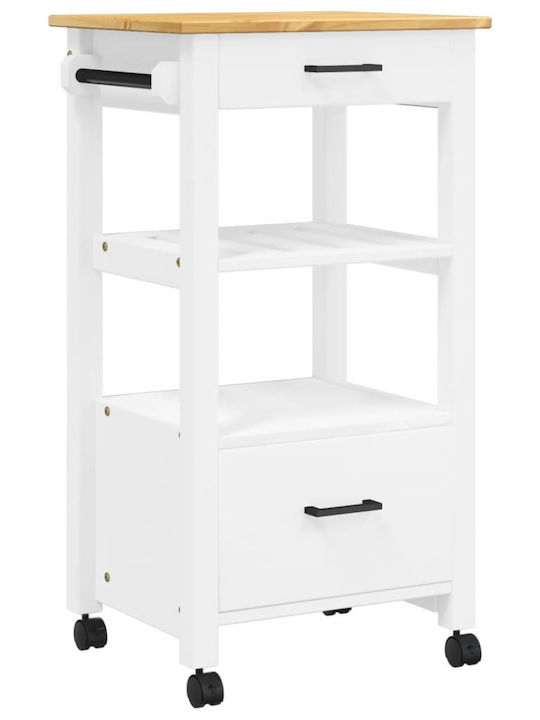 vidaXL Wooden Kitchen Rack 4 Tiers Pink 48x40x90cm