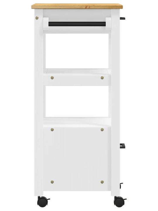 vidaXL Wooden Kitchen Rack 4 Tiers Pink 48x40x90cm