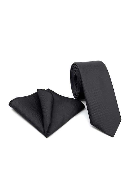 Legend Accessories Set de Cravată pentru Bărbați Monocromie în Culorea Negru