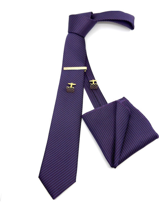 Legend Accessories Set de Cravată pentru Bărbați Tipărit în Culorea Violet