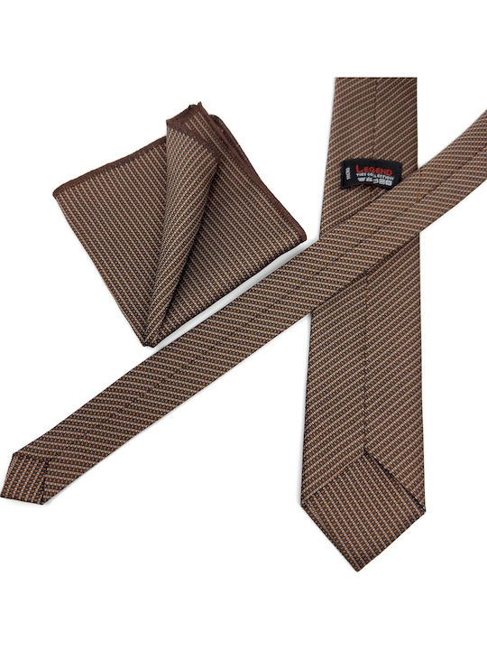 Legend Accessories Set de Cravată pentru Bărbați Tipărit în Culorea Maro