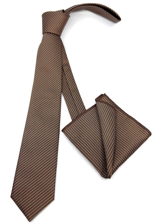 Legend Accessories Set de Cravată pentru Bărbați Tipărit în Culorea Maro