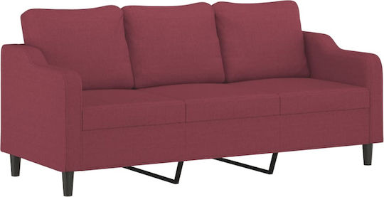 Three-Seater Couch Wine Red 198x77x80cm