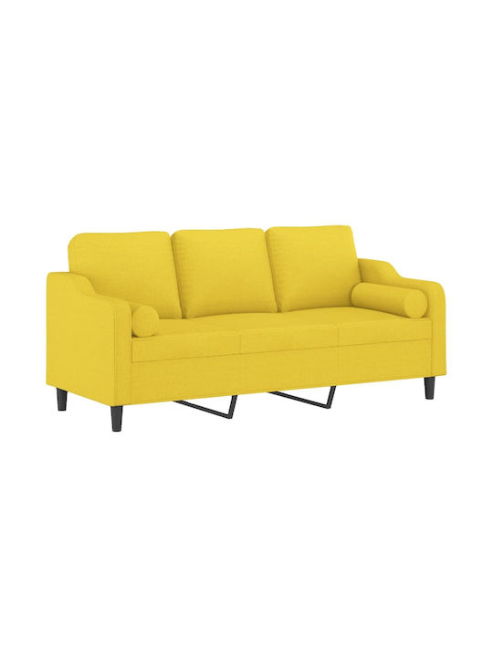 Three-Seater Couch Light Yellow 198x77x80cm